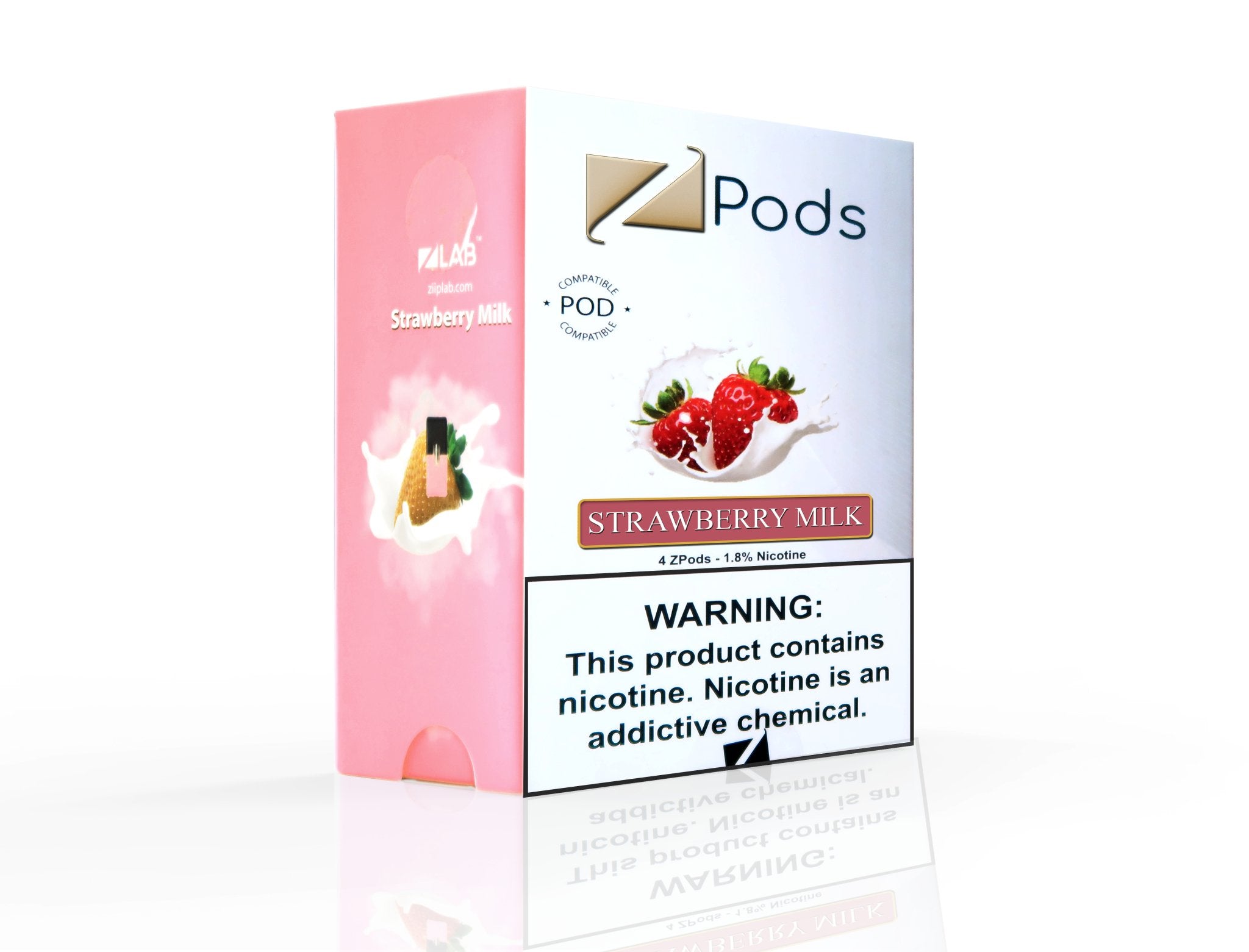 4 STK: ZIIP Pod Strawberry Milk - Evaeske